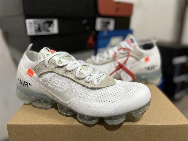 Men's AA3831-100 Nike Air VaporMax Flyknit 2 OFF-WHITE - White Men's AA3831-100 Nike Air VaporMax Flyknit 2 OFF-WHITE - White