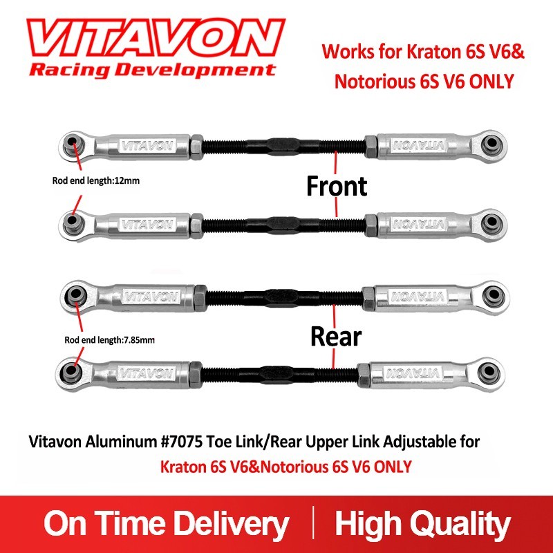 Vitavon Toe Link/ Rear Upper link Adjustable for Kraton 6S EXB V6 Notorious 6SV6