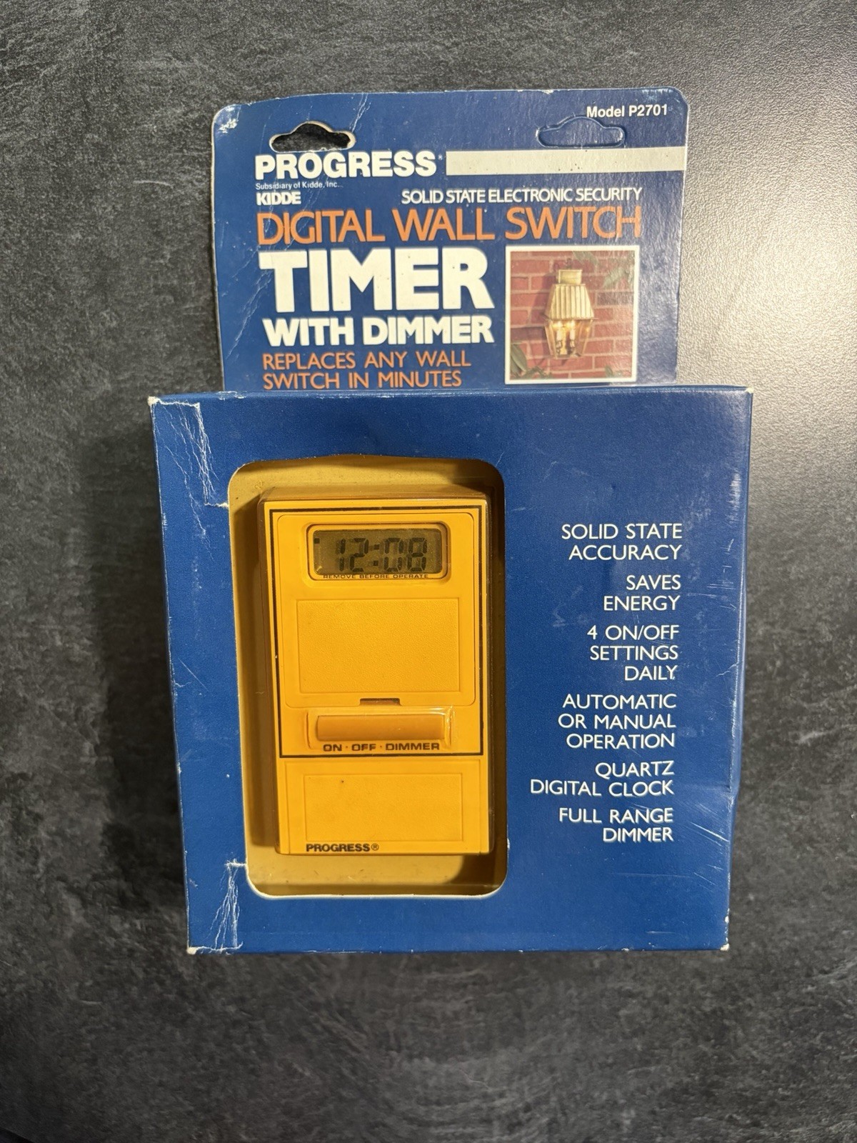 Vintage Sealed Progress Kidde P2701 Digital Wall Switch Timer with Dimmer NOS