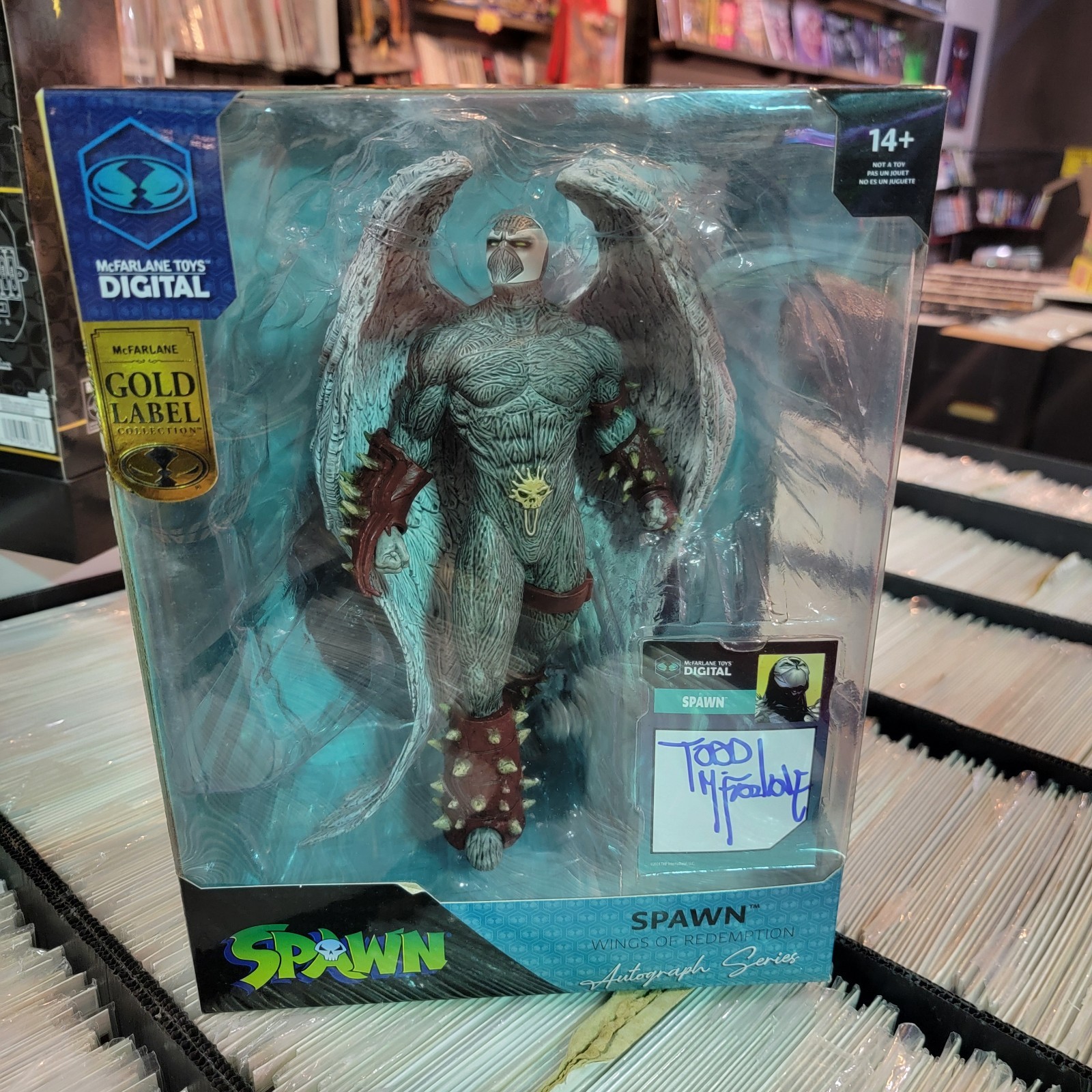 Mcfarlane Signed Spawn 12in Posed Statue Wings of Redemption Gold Label Figure
