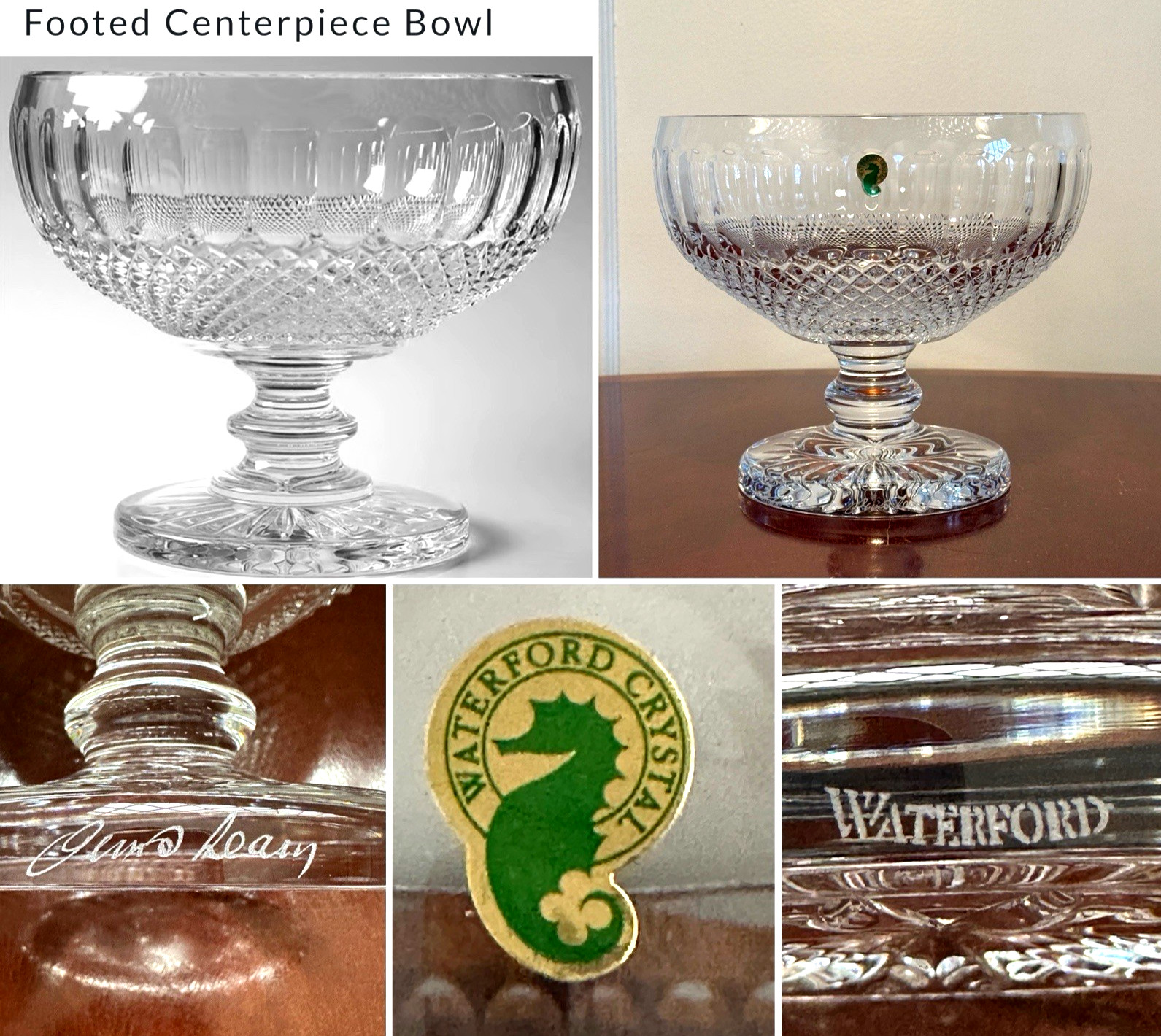 RARE New w/Label Artist-Signed WATERFORD CRYSTAL Colleen Centerpiece Footed Bowl RARE New w/Label Artist-Signed WATERFORD CRYSTAL Colleen Centerpiece Footed Bowl
