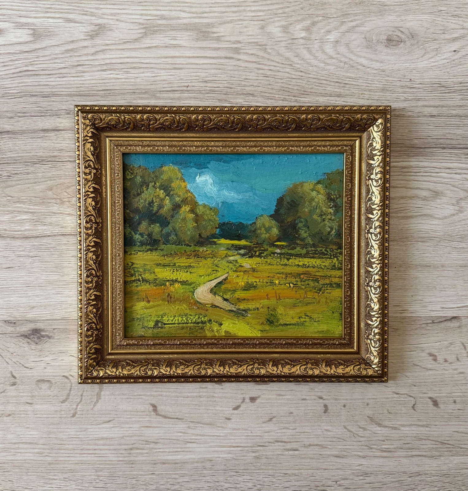 Antique impressionist original oil painting