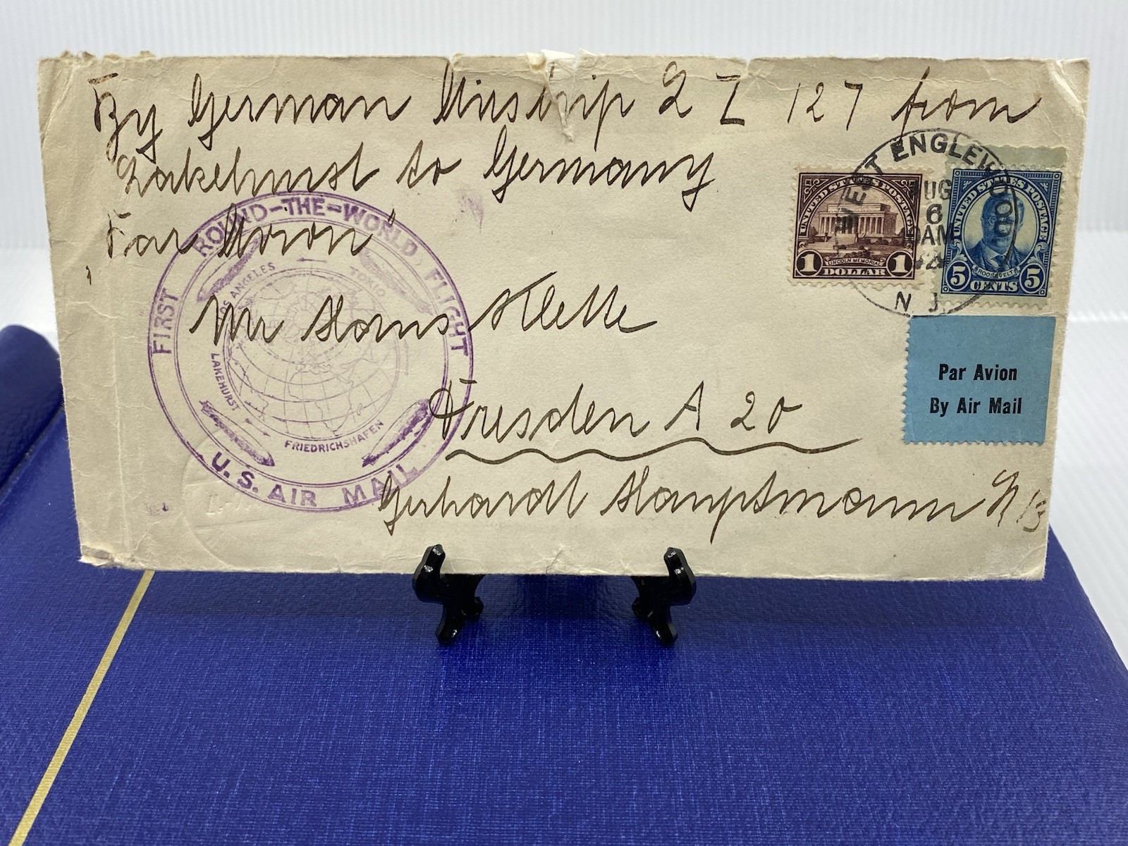 1929 Zeppelin Flight, West Englewood NJ/ Germany, First Flight Around the World. 1929 Zeppelin Flight, West Englewood NJ/ Germany, First Flight Around the World.