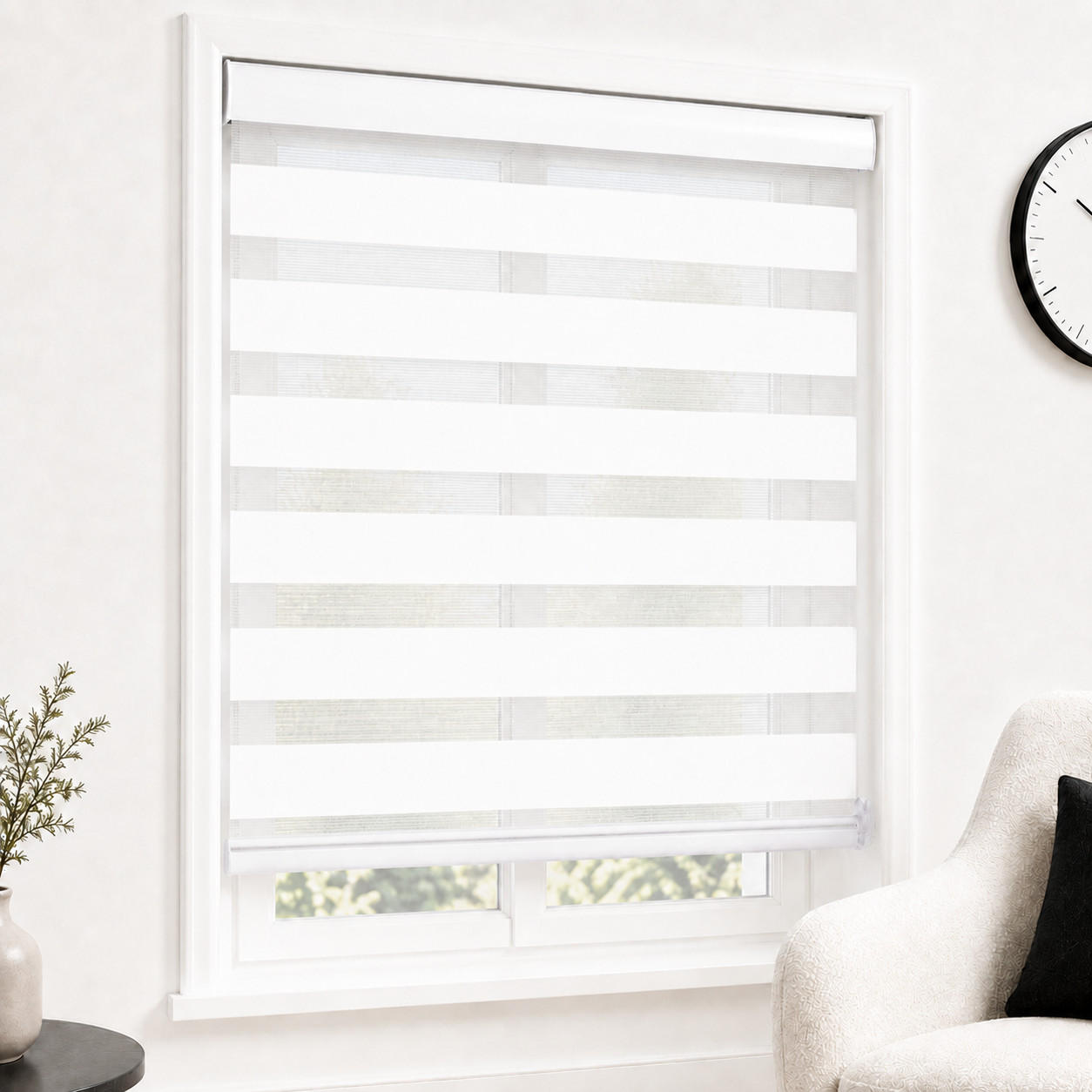 ShadesU Custom Made Zebra Blinds for Indoor Windows, White, 20\ ShadesU Custom Made Zebra Blinds for Indoor Windows, White, 20\