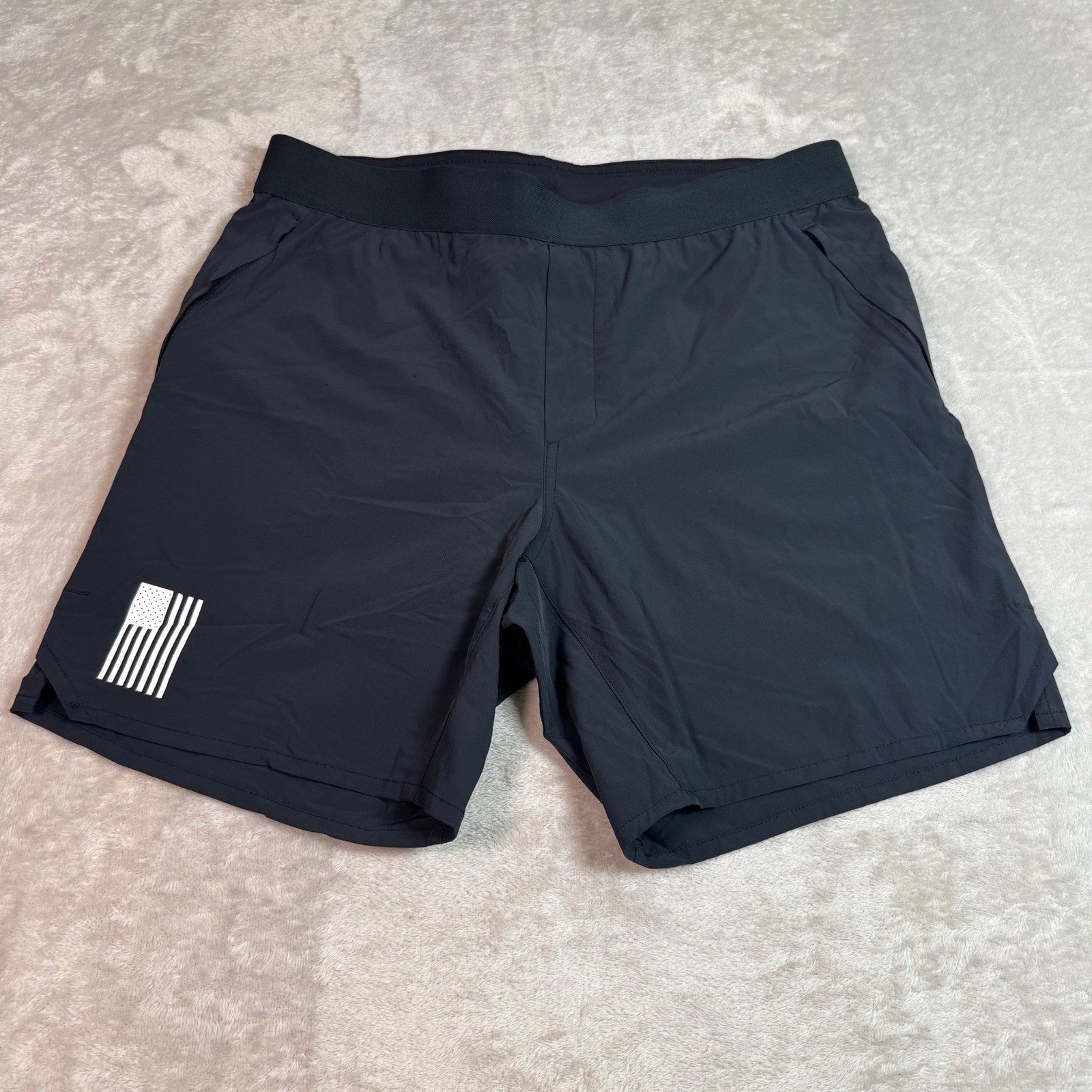 NWOT Ten Thousand Men Tactical 7 inch Short L Black Ripstop Liner Flag Patriotic