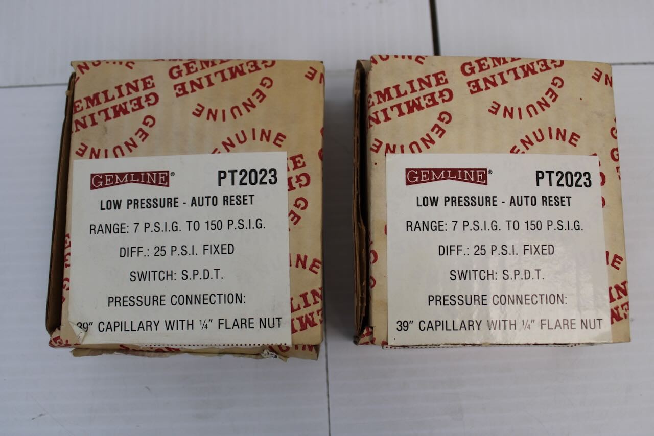 Qty 2 Gemline PT2023 Low Pressure Auto Reset Controls NOS
