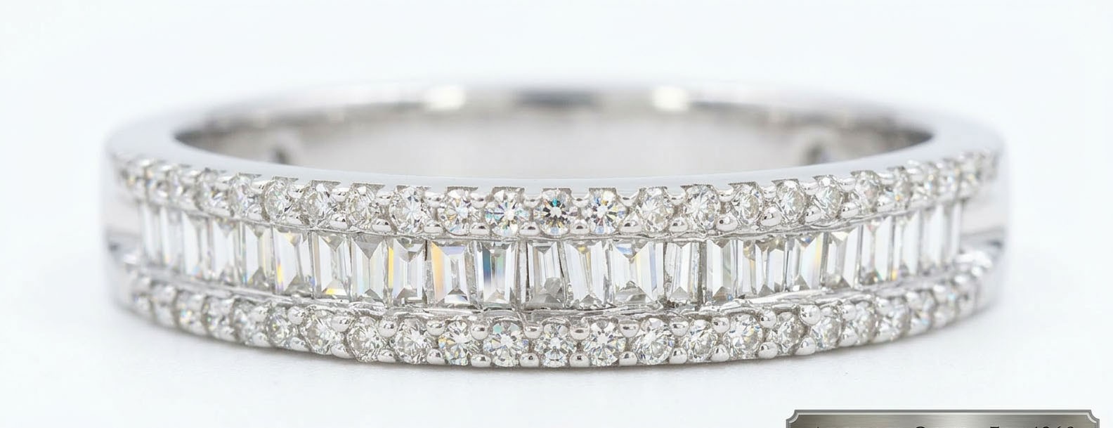 GENUINE 1.08 Cts DIAMOND BAND  RING 10K SOLID WHITE GOLD - NWT - FREE APPRAISAL