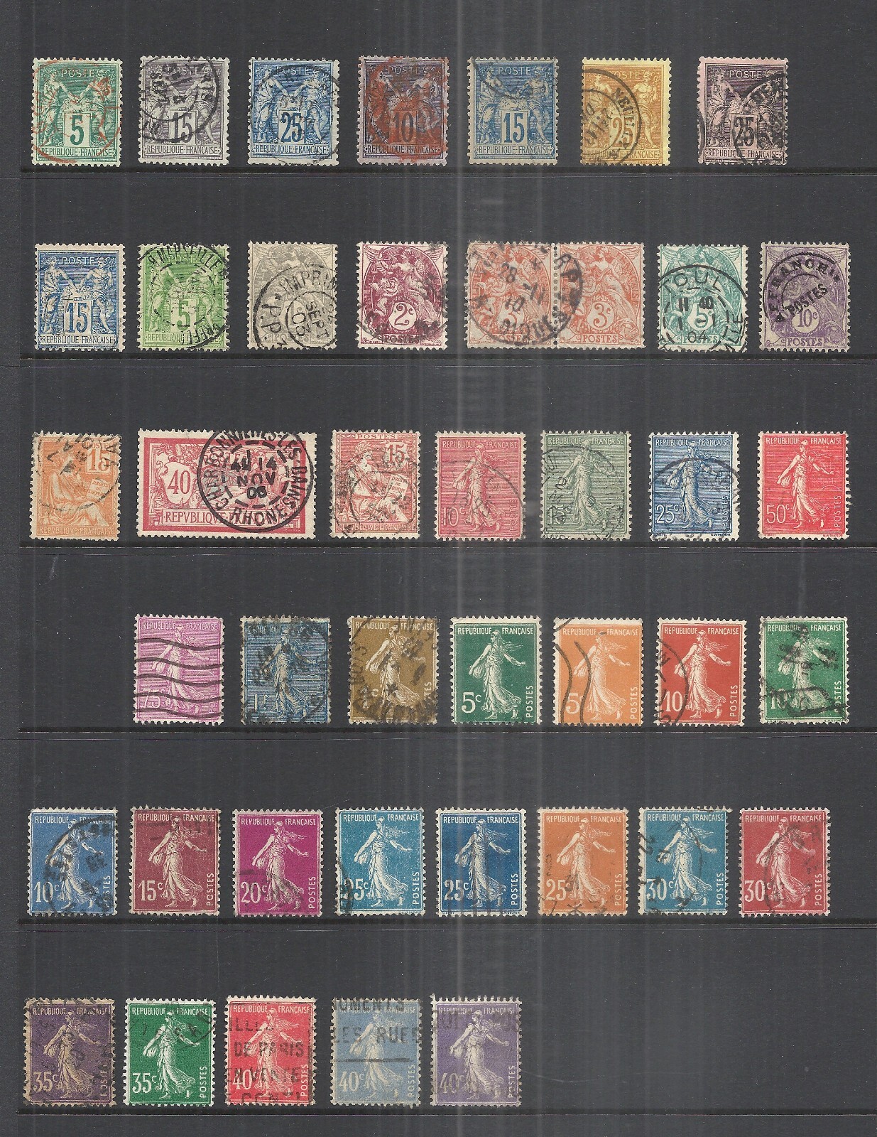 FRANCE     VARIOUS USED ISSUES     1876 - 1937