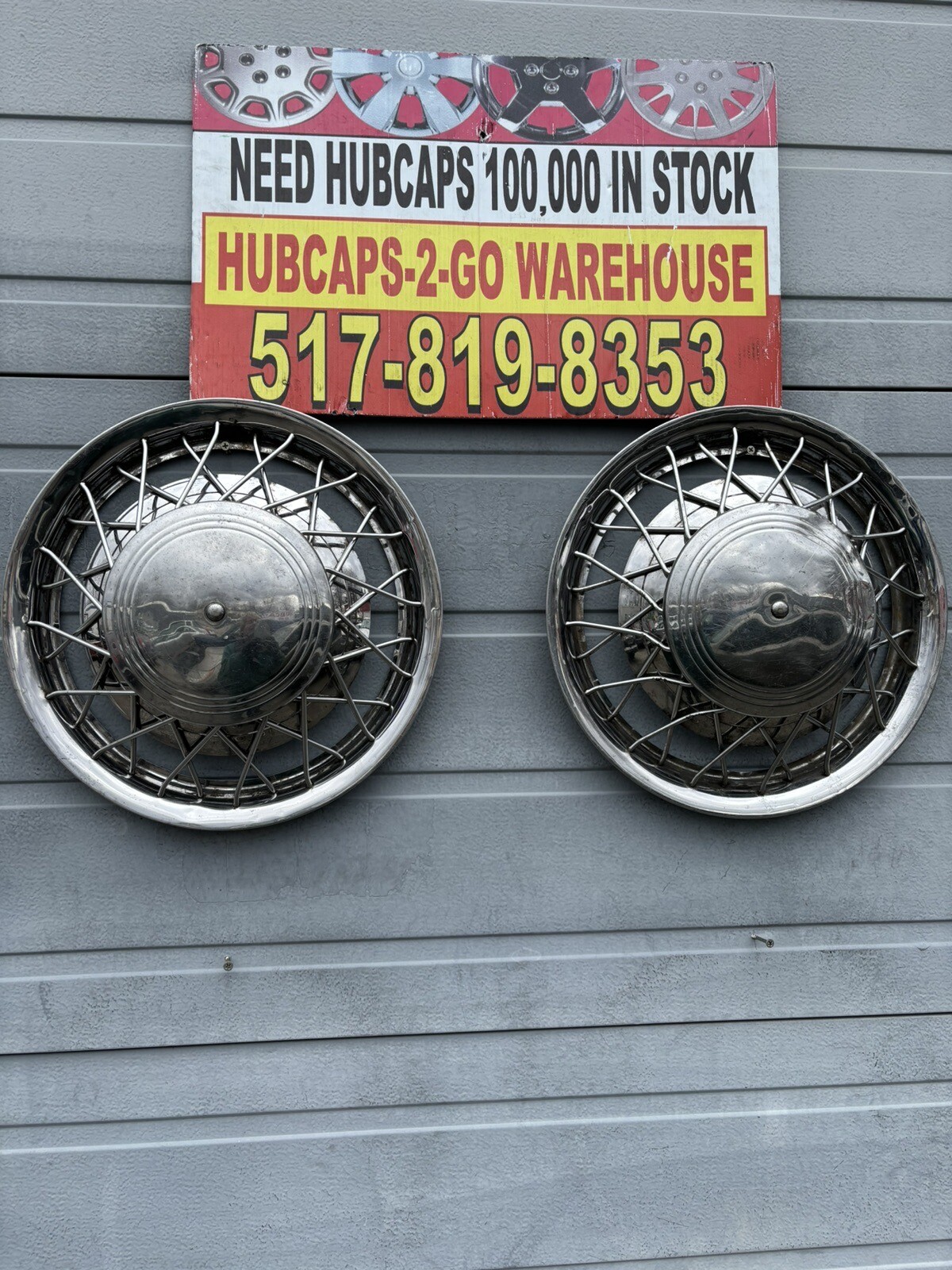1930,-40s Vintage 15” Spoked Wire 2 Retro Original Hubcaps Rare Used Triumph/MG