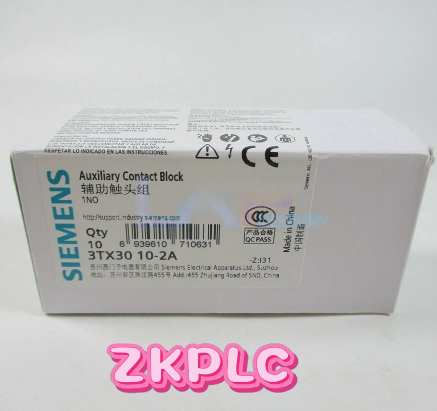 10PC / 1Box New For Siemens 3TX3010-2A 1NO Replaces (3TX4010-2A) Contactor Block