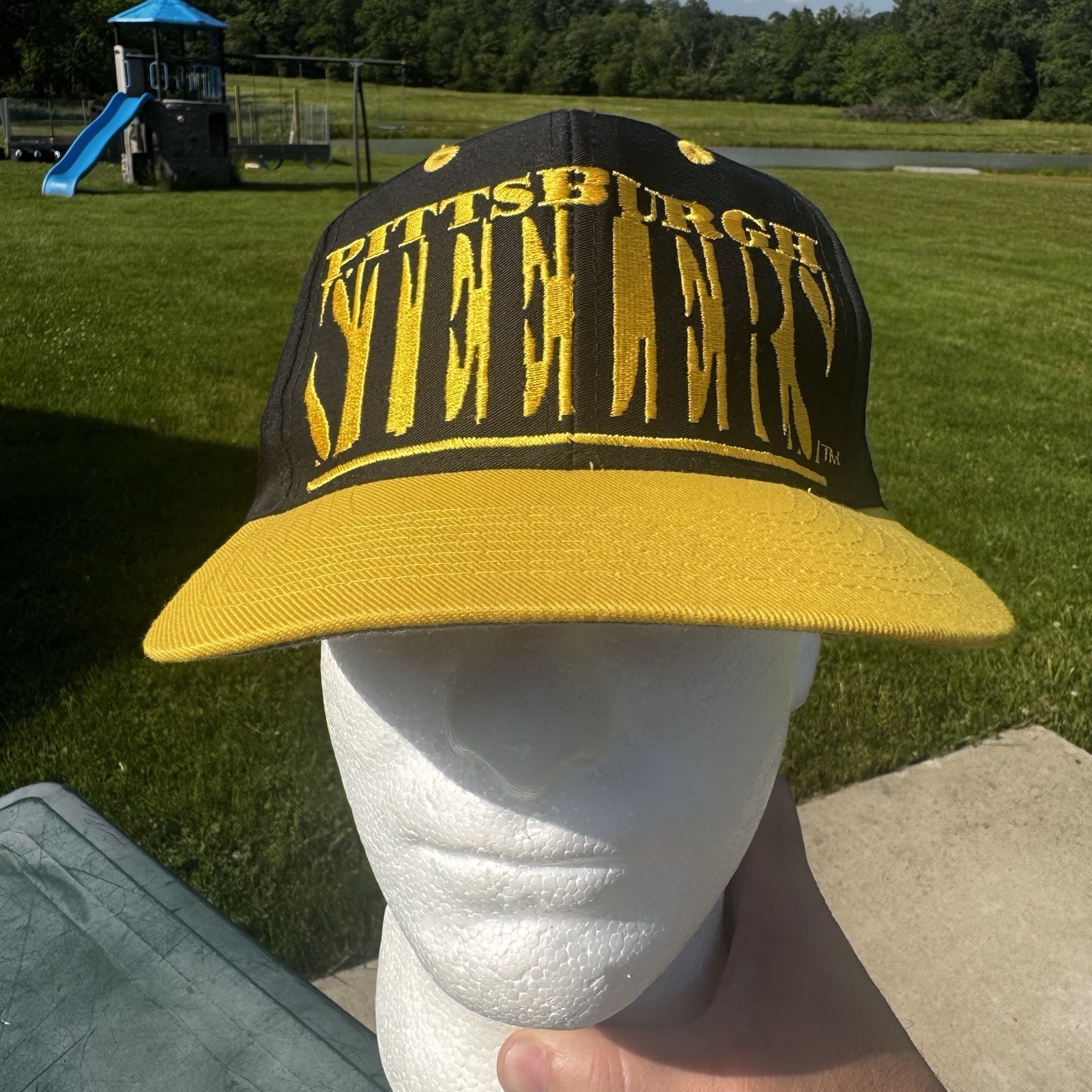Pittsburgh Steelers Hat Snapback Logo 7 Vintage SpellOut Classic 90s