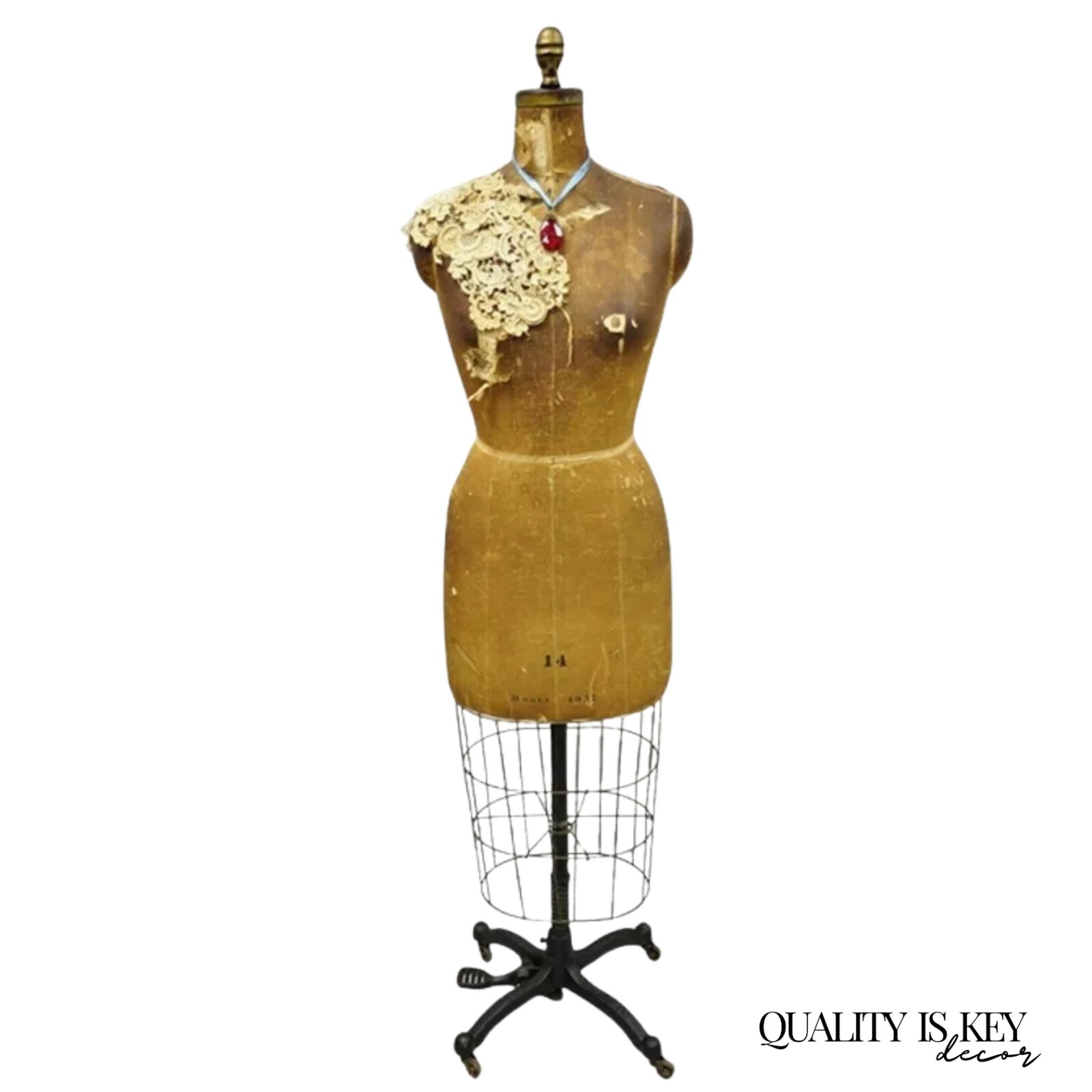 Antique J.R Bauman Model 1957 Size 14 Cage Dress Form Vintage Mannequin Antique J.R Bauman Model 1957 Size 14 Cage Dress Form Vintage Mannequin