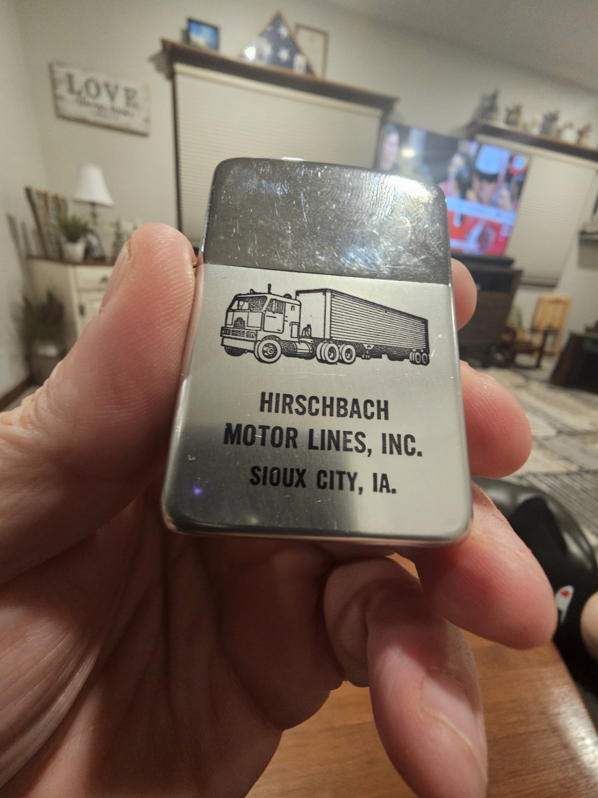 Vintage Nos Lighter Hirschbach Motor Lines Trucking Souix City Iowa (19)