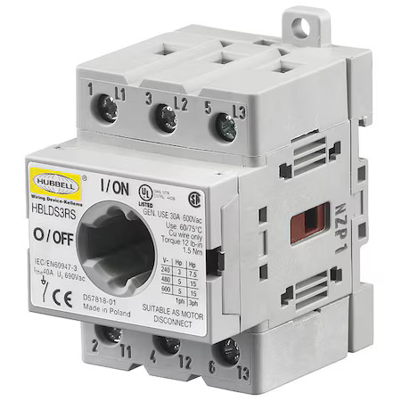 Hubbell Wiring Device-Kellems Hblds3rs Replacement Switch, 30 A, 600V Ac, Red