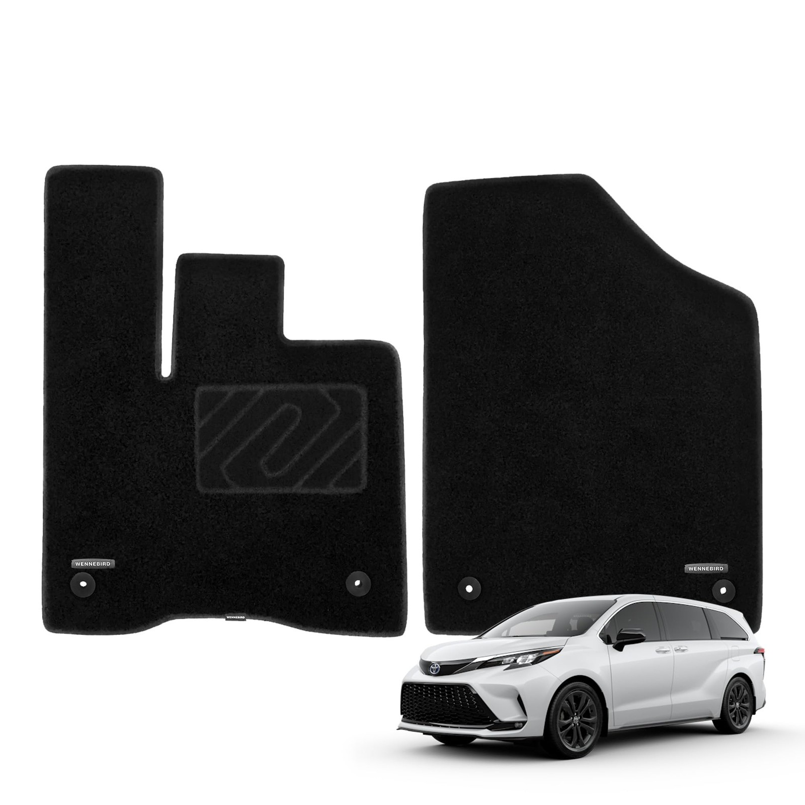 WENNEBIRD Front Carpet Floor Mats for Toyota Sienna 2021-2026, 2Pc