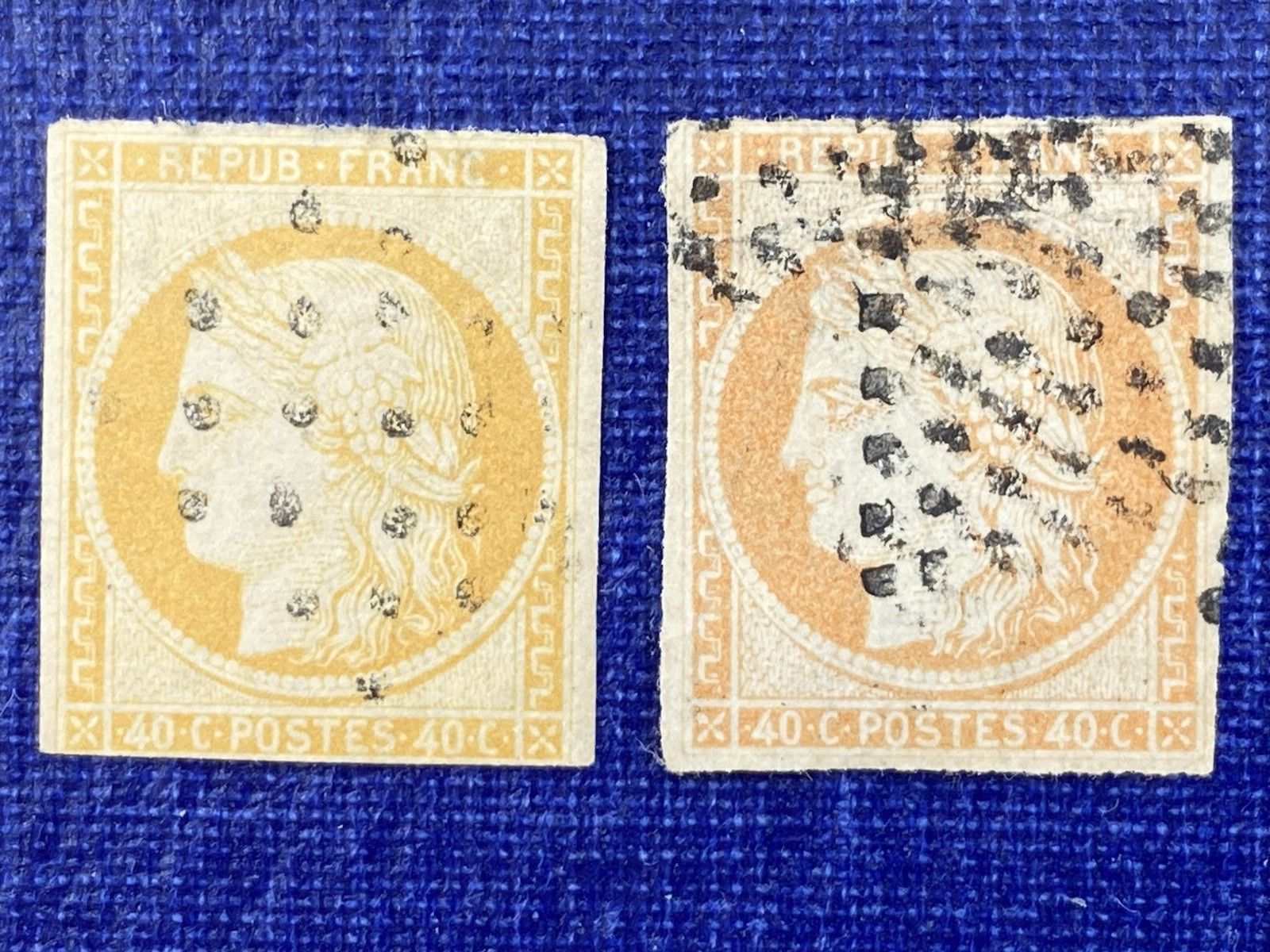 French Colonies 1871-72, Ceres, Scott Cat# 14, Used, Hinged, Color Variation.