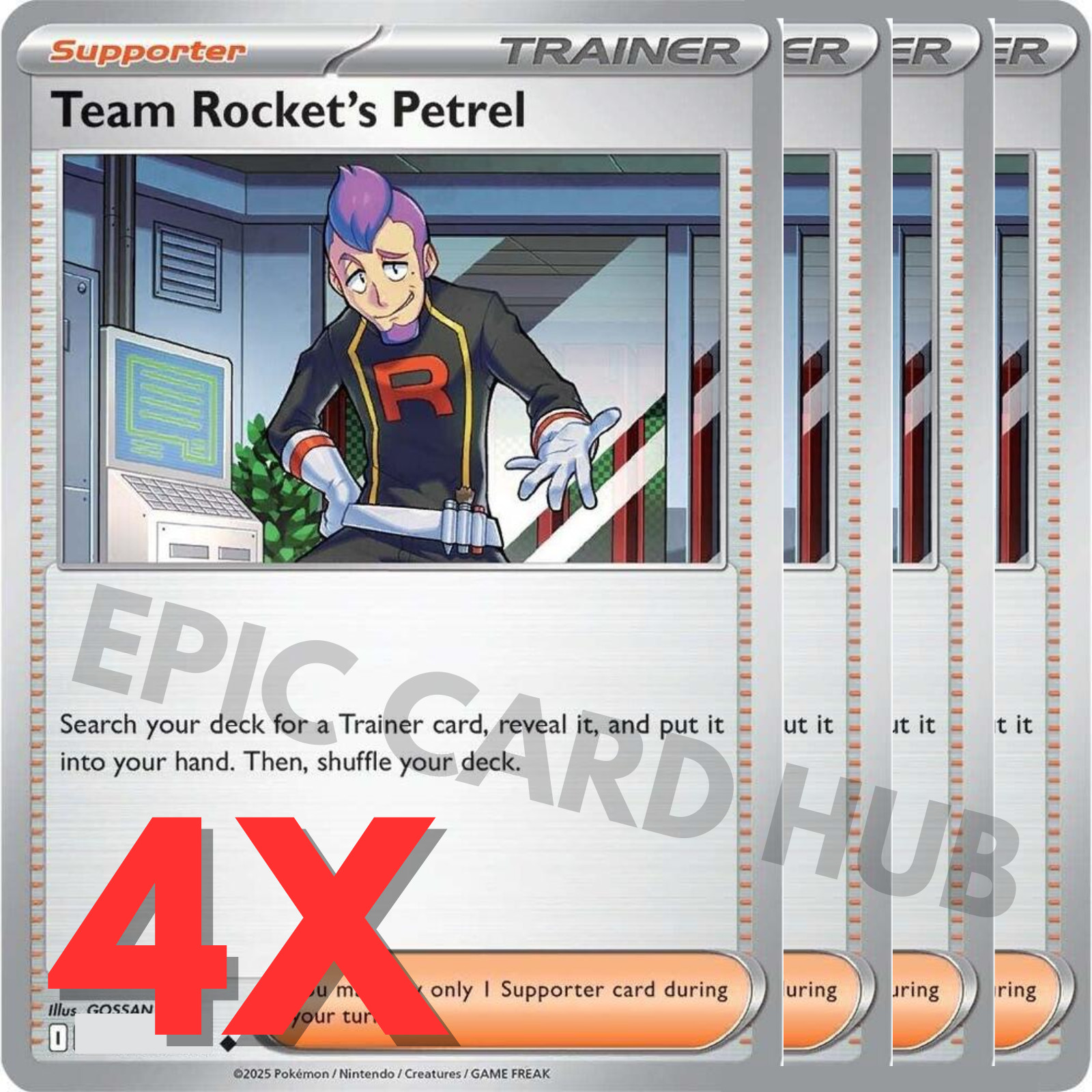 4x Team Rocket\'s Petrel x4 - DRI/ASC - Uncommon - Pokemon TCG Playset 4x Team Rocket\'s Petrel x4 - DRI/ASC - Uncommon - Pokemon TCG Playset