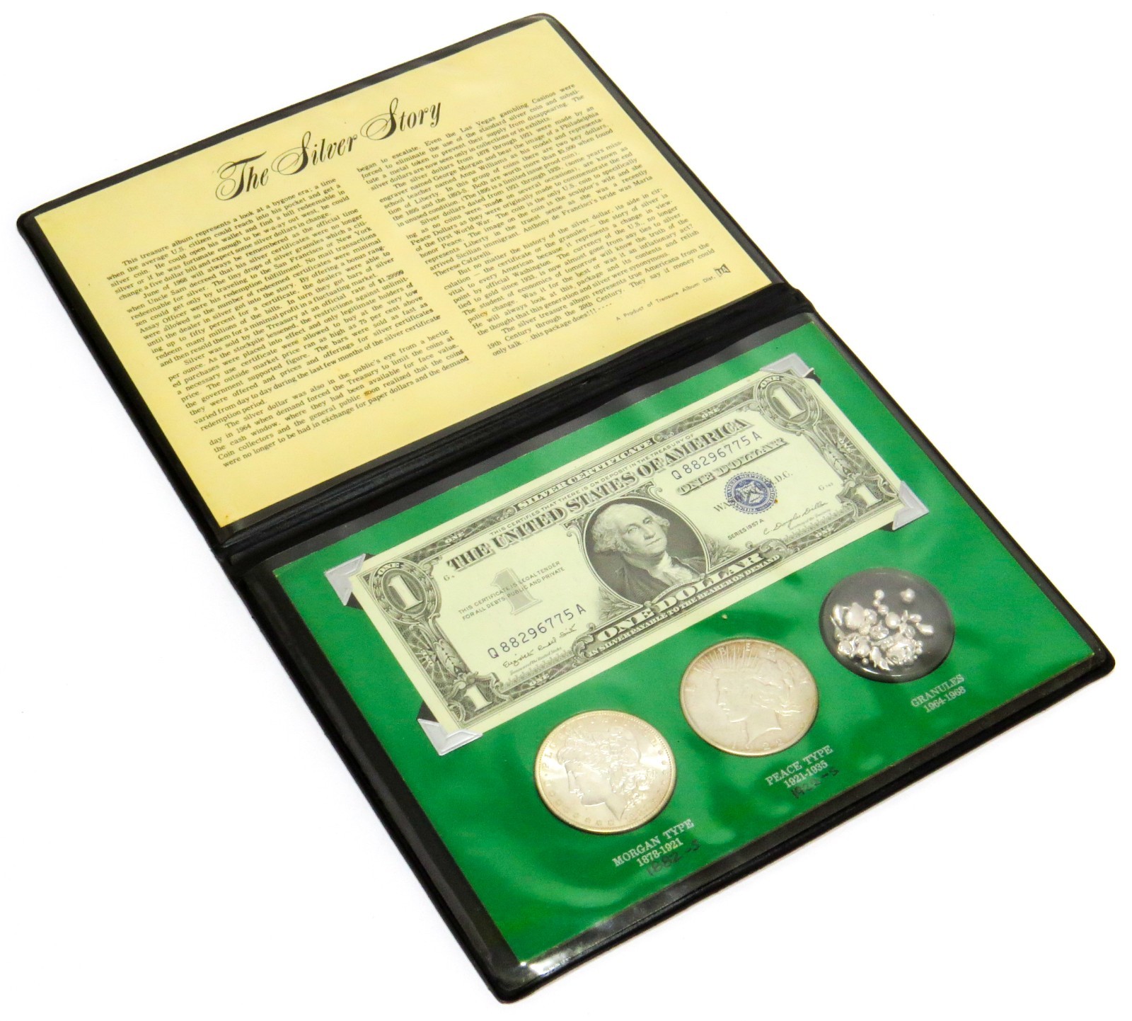The Silver Story 1882-S Morgan, 1922-S Peace Dollar, 1957 Silver Certificate etc