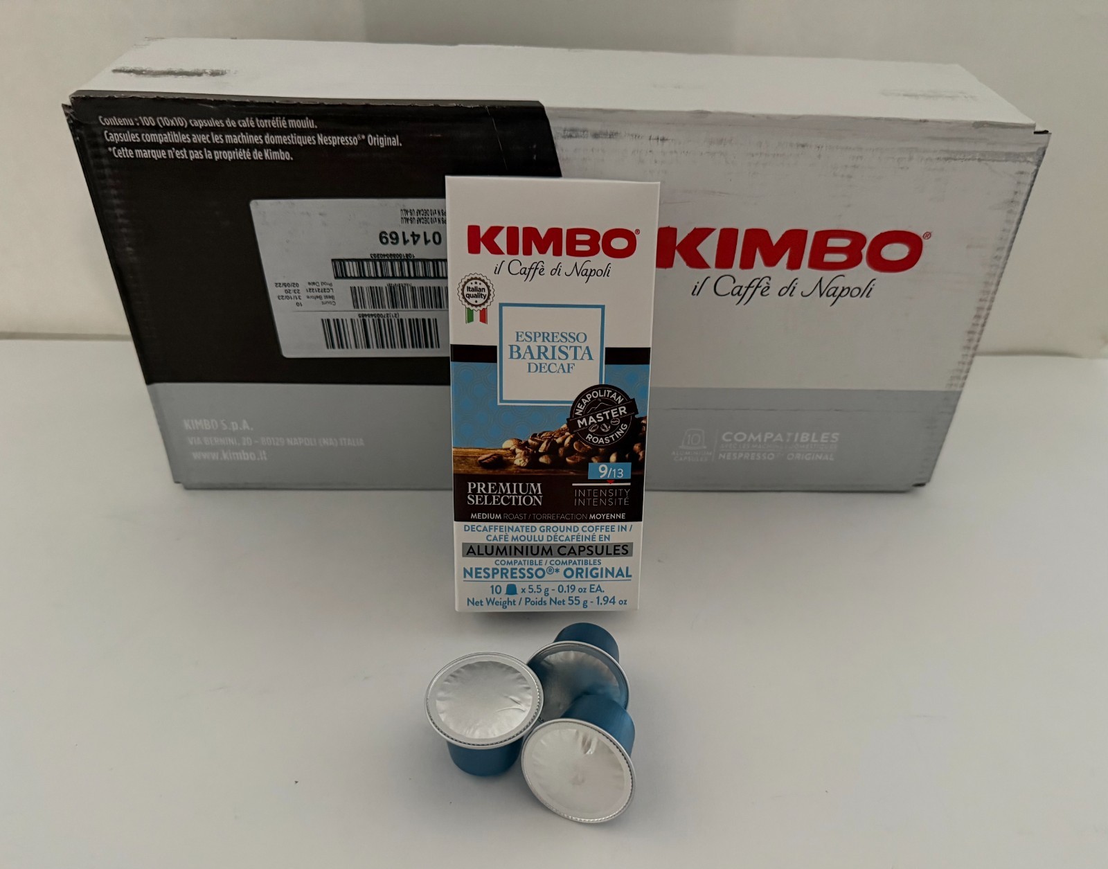 KIMBO BARISTA DECAF ALUMINUM (100 Caps Nespresso Compatible BEST BEFORE 10/23 KIMBO BARISTA DECAF ALUMINUM (100 Caps Nespresso Compatible BEST BEFORE 10/23