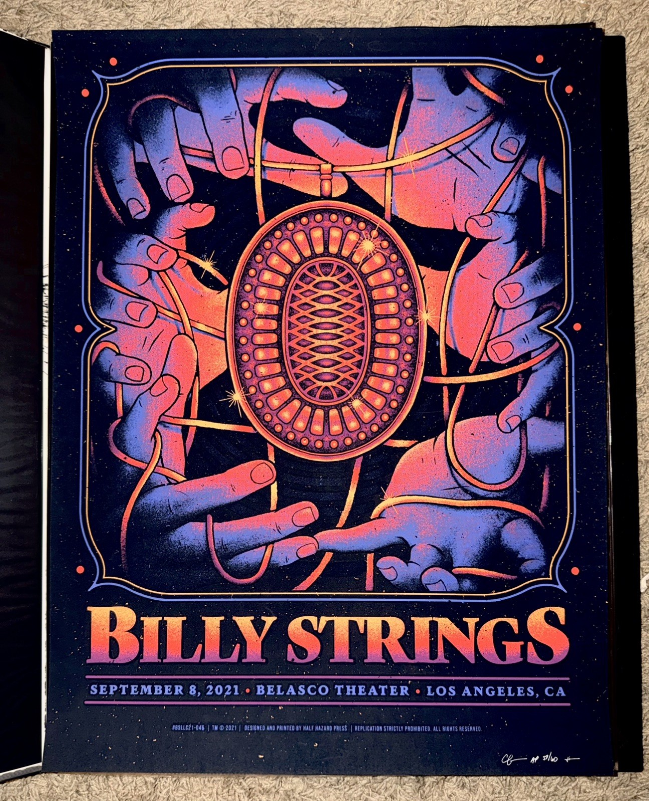 BILLY STRINGS-Belasco Theatre Los Angeles 2021 AP Poster Signed #/60. Ships free BILLY STRINGS-Belasco Theatre Los Angeles 2021 AP Poster Signed #/60. Ships free