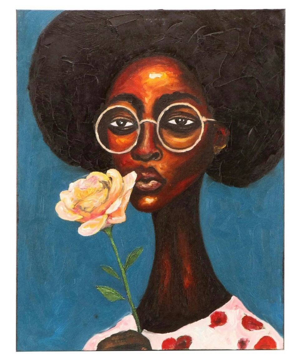 OLUWAKEMI OMOWAIRE Oil Painting “Aduke” Nigerian American Artist