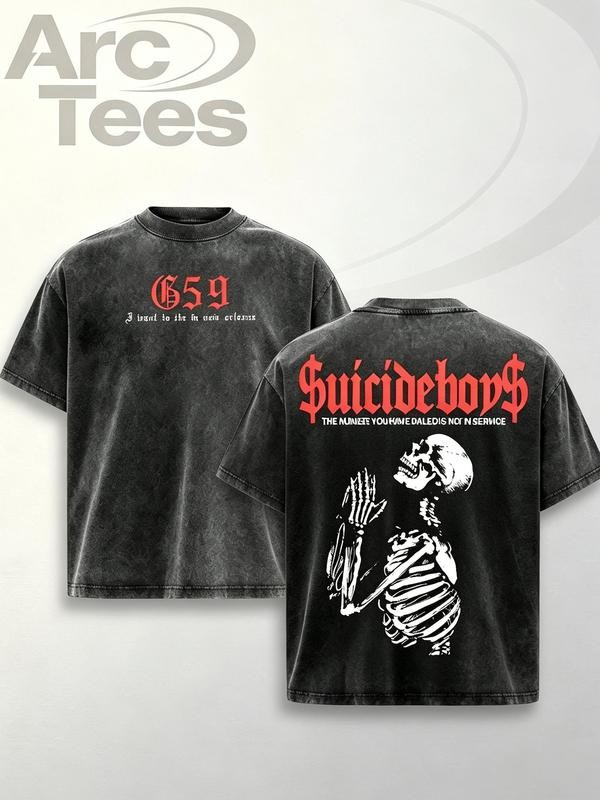 Suicideboys Retro 90s Two‑Sided Oversized Heavyweight Cotton Graphic T‑Shirt