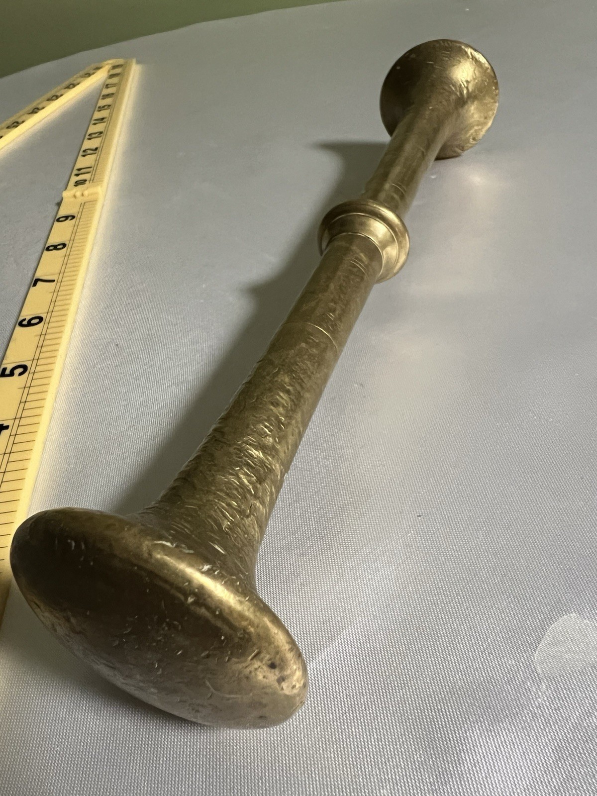 Antique 19thC Skultuna Sweden Brass Apothecary Pestle Standalone Marked 9.5”