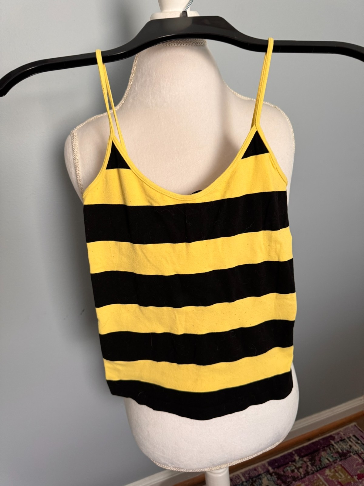 Vintage Y2K Soleil Bumblebee Striped Cami Tank Top Tactel Nylon Stretch One Size Vintage Y2K Soleil Bumblebee Striped Cami Tank Top Tactel Nylon Stretch One Size