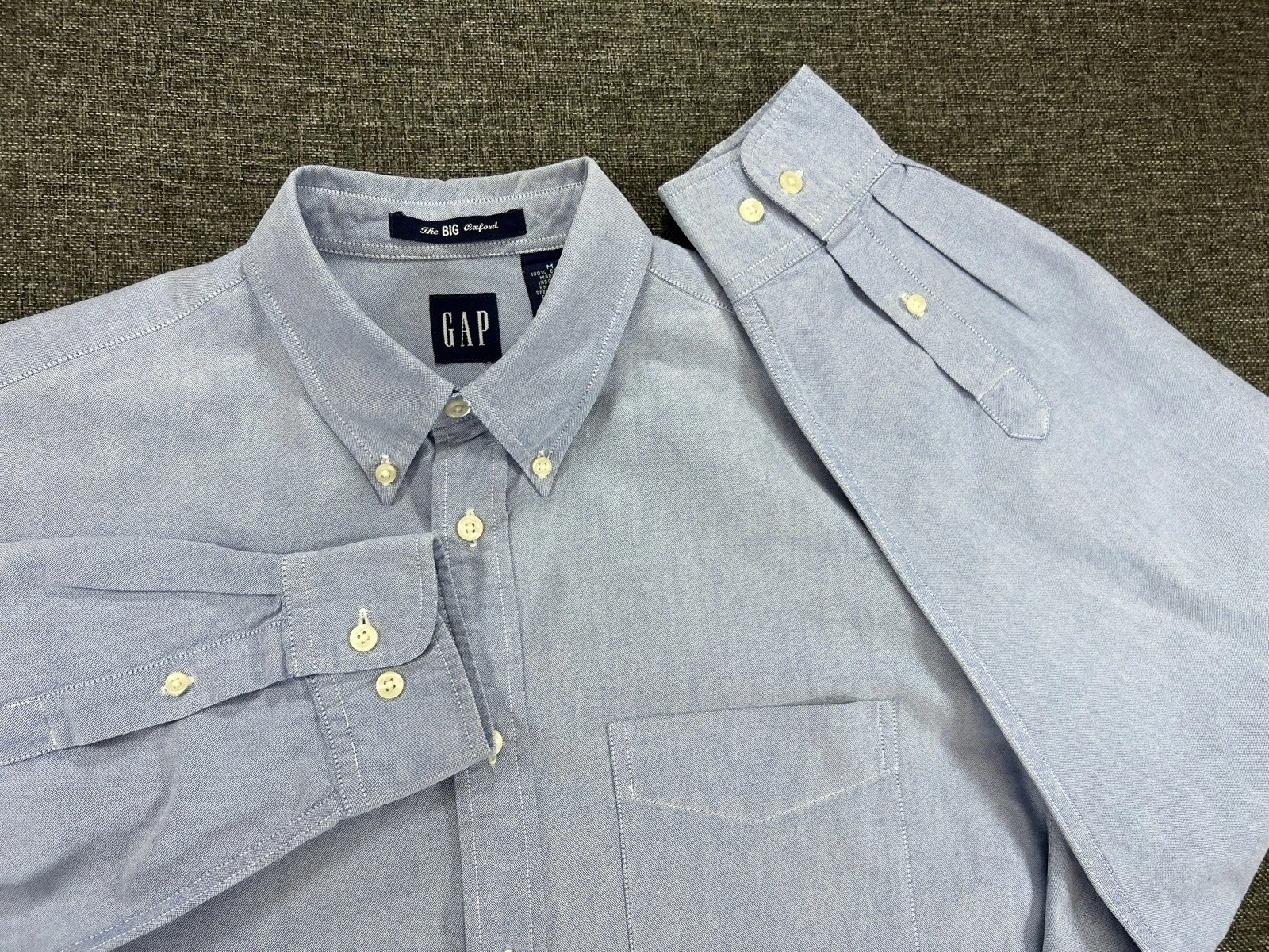 1999 Y2K Vintage GAP The BIG OXFORD Button Down Shirt Mens M Oversized BLUE OCBD