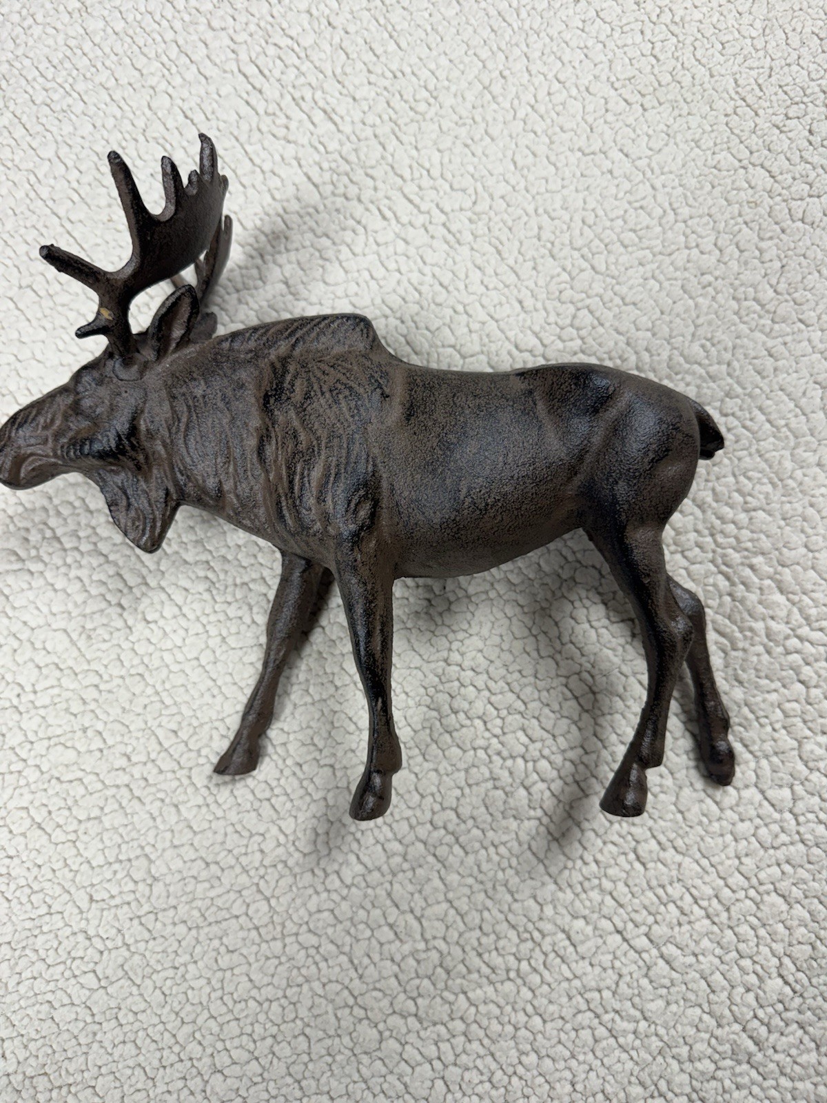 Vintage Cast Iron Moose Statue Figure Doorstop Elk Cabin Lake Home Decor 11\