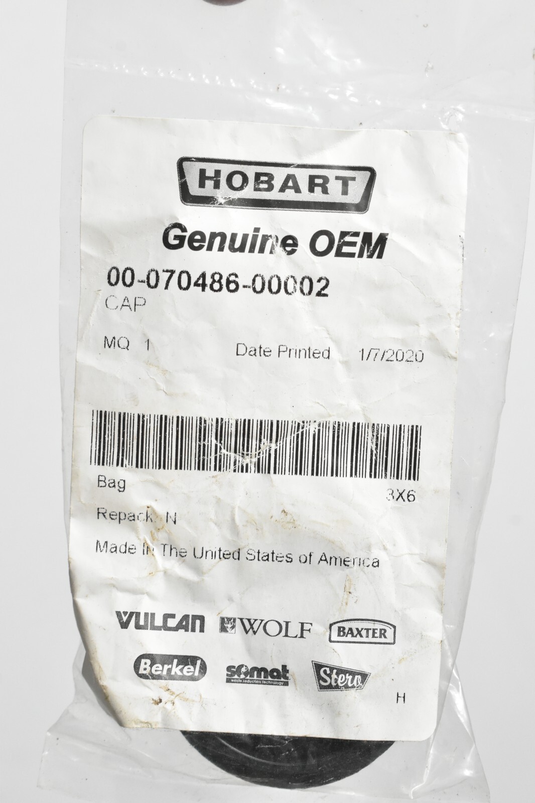 Hobart 00-070486-00002 Black Cap Genuine OEM