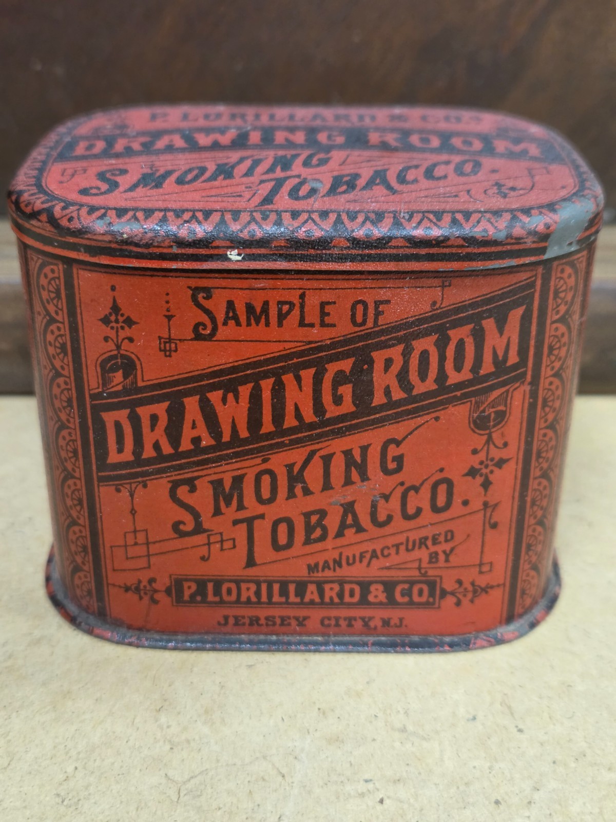 P. Lorillard & Co. Drawing Room Smoking Tobacco tin Jersey city, NJ P. Lorillard & Co. Drawing Room Smoking Tobacco tin Jersey city, NJ