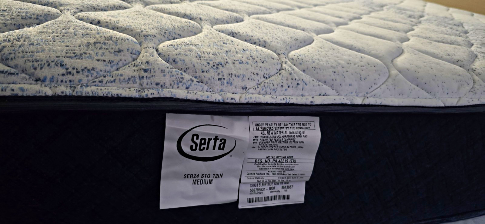 BRAND NEW Serta 12” Full Hybrid Mattress – Never Used 275.00 Or Best Offer