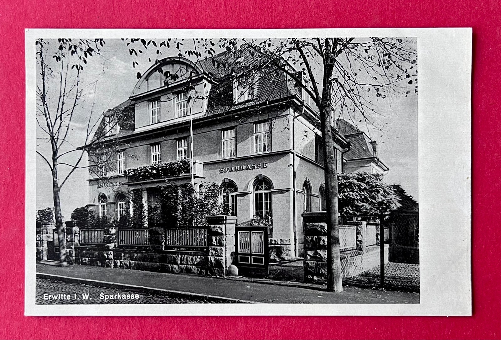 Postcard Erwitte district Soest around 1935 savings bank (182405 Postcard Erwitte district Soest around 1935 savings bank (182405