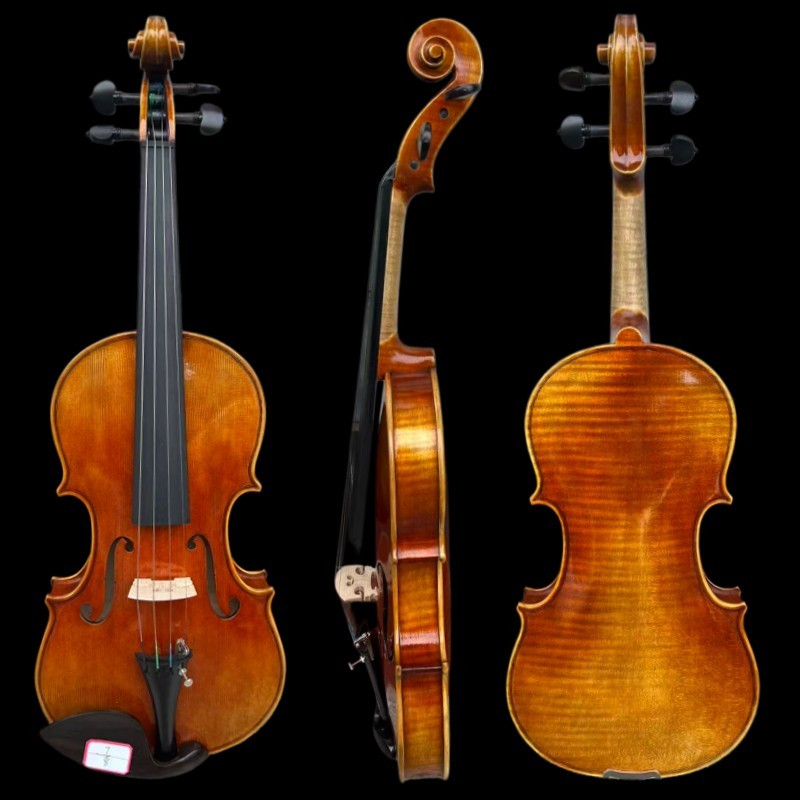 Rare 7/8 Violin, one piece maple wood back, Master sound, Oil varnishes #15362