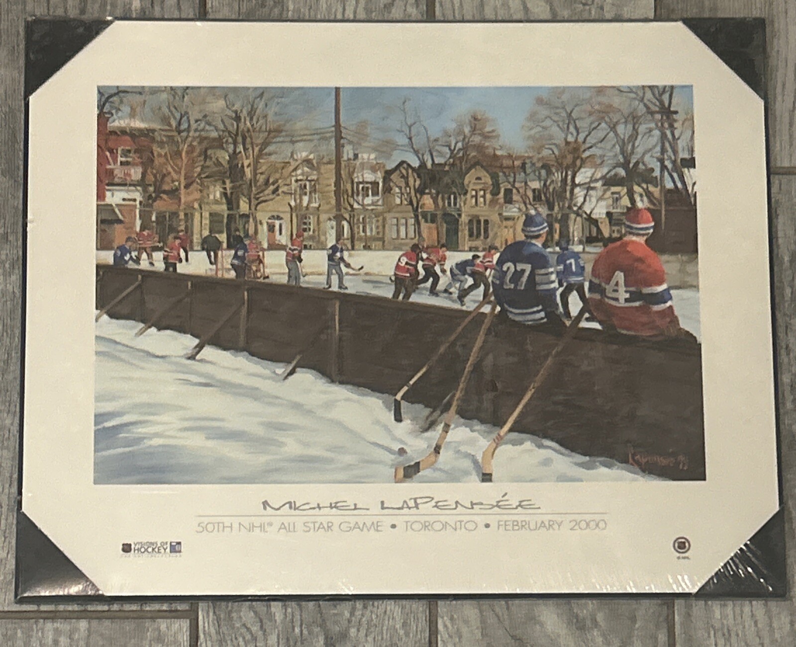 New Michel Lapensee 16x20” Plaque Visions Of Hockey Pick Up Game At Westmount New Michel Lapensee 16x20” Plaque Visions Of Hockey Pick Up Game At Westmount