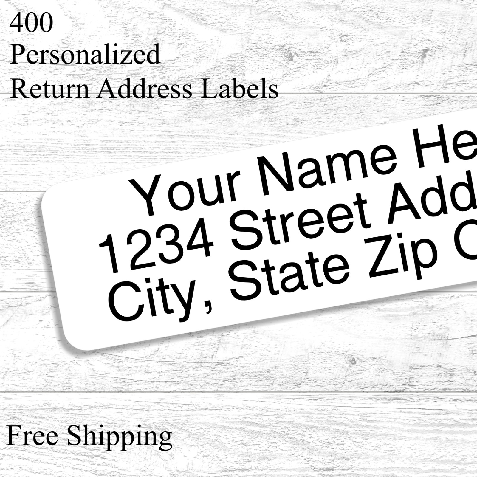 400 Personalized Return Address Labels Custom Printed Text Self-Adhesive Sheets