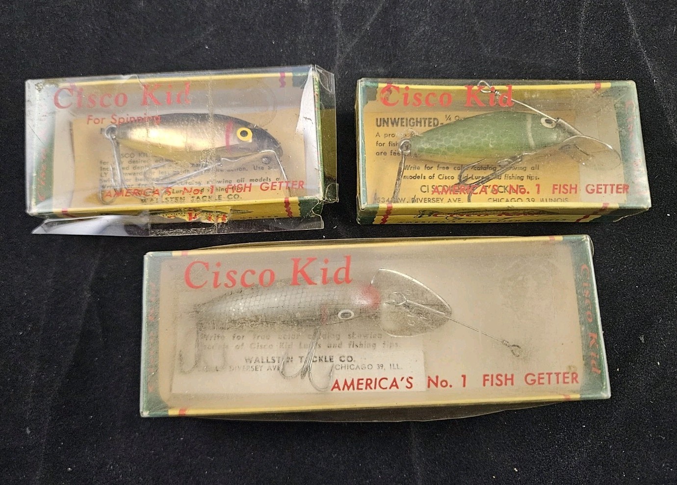 3 Vintage Cico Kid Fishing Lures in Original Boxes. 3 Vintage Cico Kid Fishing Lures in Original Boxes.