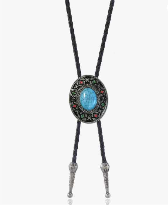 Western Bolo Tie For Men Women - Vintage-Turquoise-Bola Necktie-Accessories