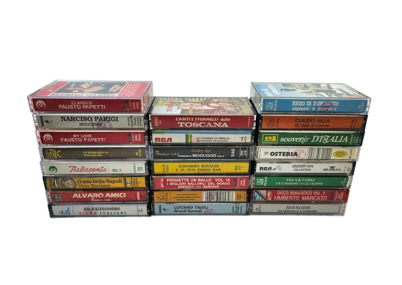 Lot of 23 Vintage Italian Music Cassette Tapes Folk Neapolitan Pop Traditional