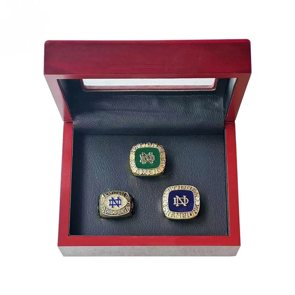 1973 1977 1988 3PCS Notre Dame Fighting Irish ChampionshipRing Set W Box 1973 1977 1988 3PCS Notre Dame Fighting Irish ChampionshipRing Set W Box