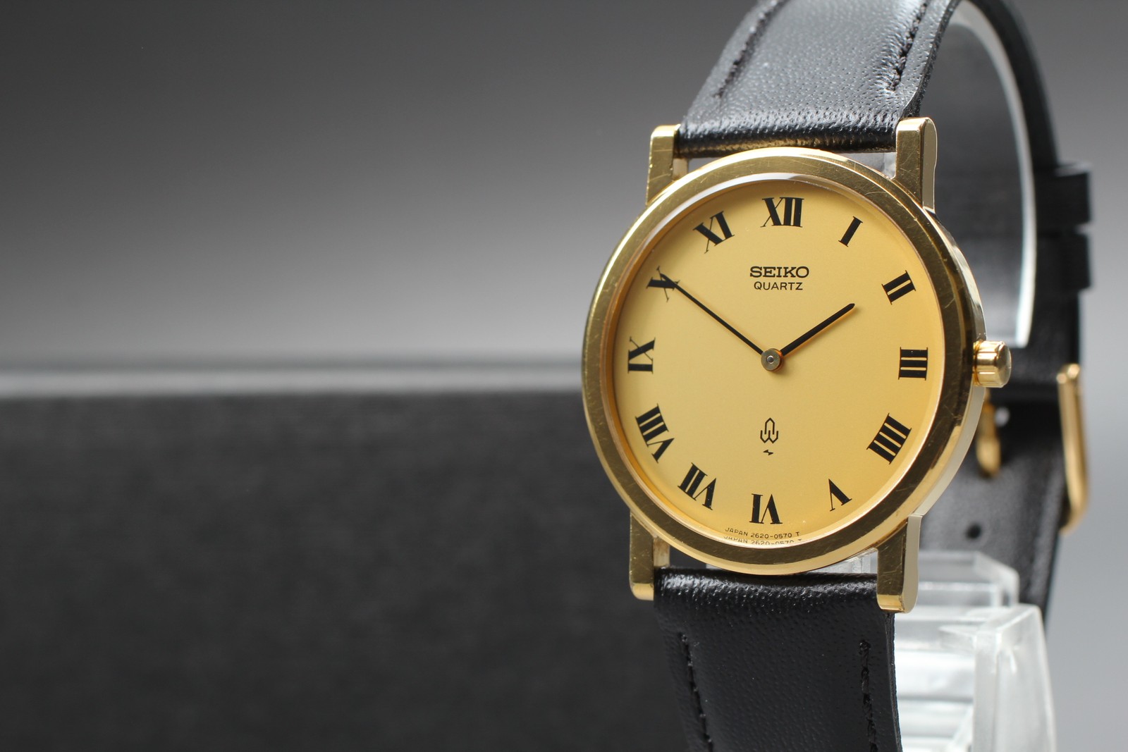 Vintage 1979 Exc+5 Qz Seiko Chariot 2620-0080 Gold SGP Mens Watch Made in Japan