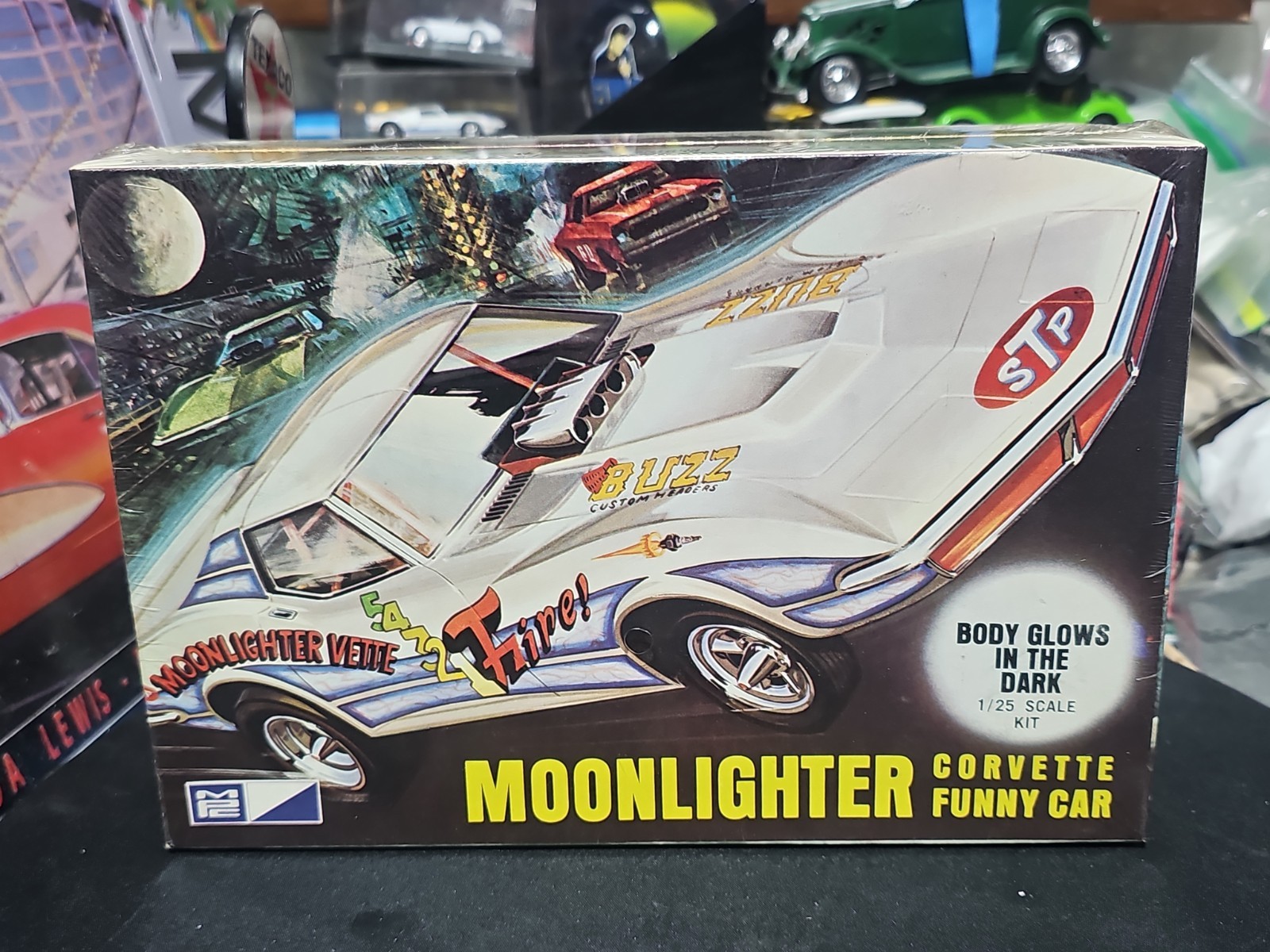 **RARE *FACTORY-SEALED *ORIGINAL VINTAGE MPC MOONLIGHTER CORVETTE FUNNY CAR KIT