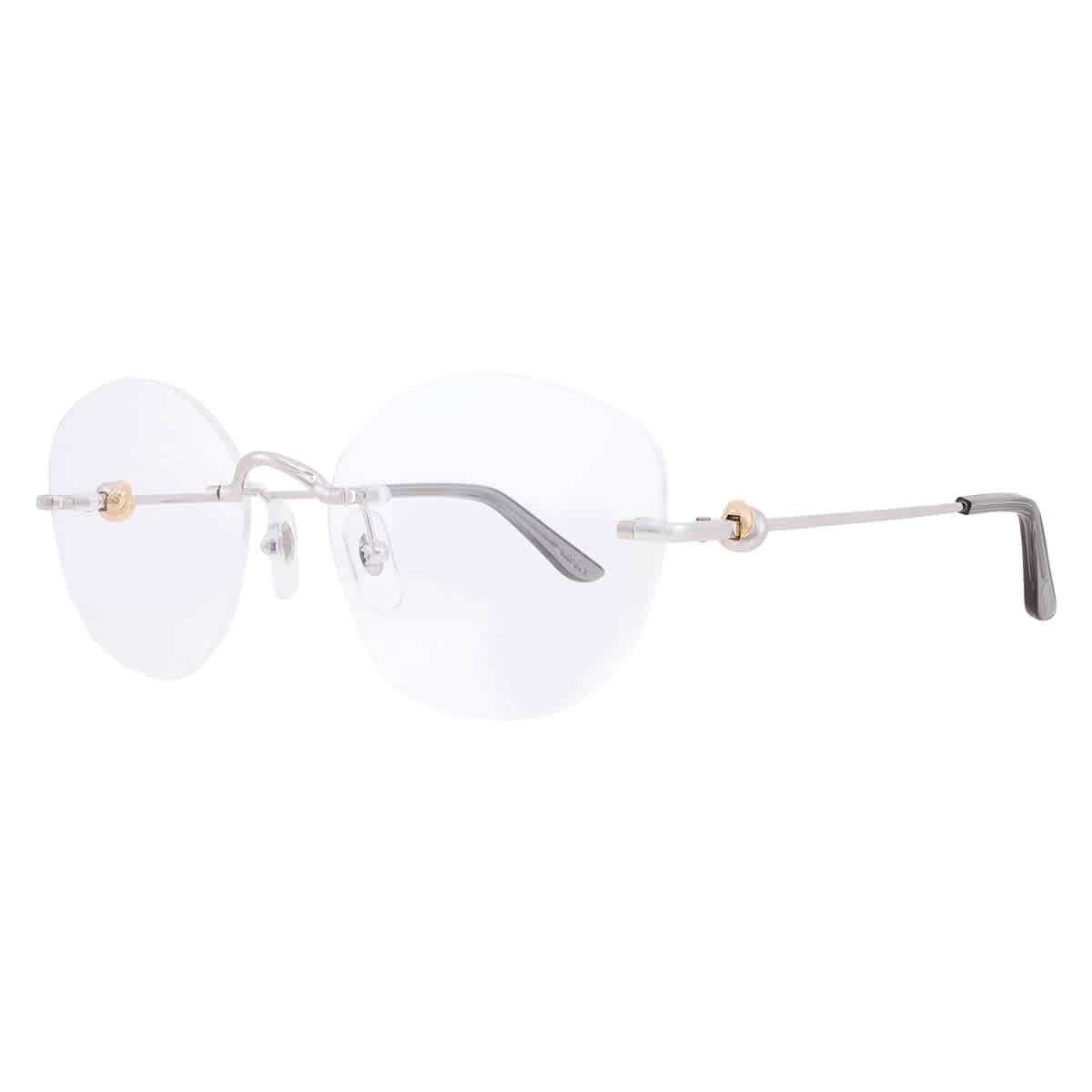 Cartier Trinity Demo Oval Ladies Eyeglasses CT0376O 002 56 CT0376O 002 56