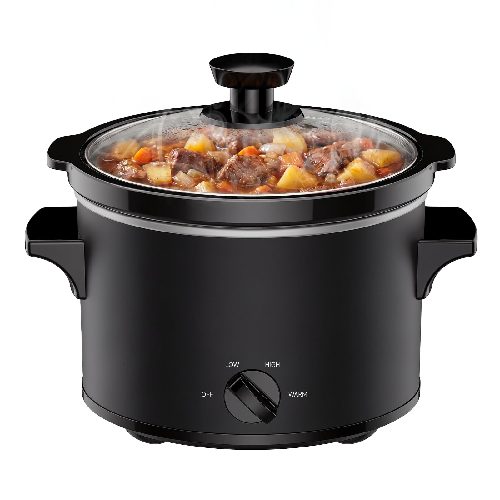 1.5 Qt Small Slow Cooker for 2+ Peoples-Black | Round,Dishwasher Safe,Low Hig... 1.5 Qt Small Slow Cooker for 2+ Peoples-Black | Round,Dishwasher Safe,Low Hig...