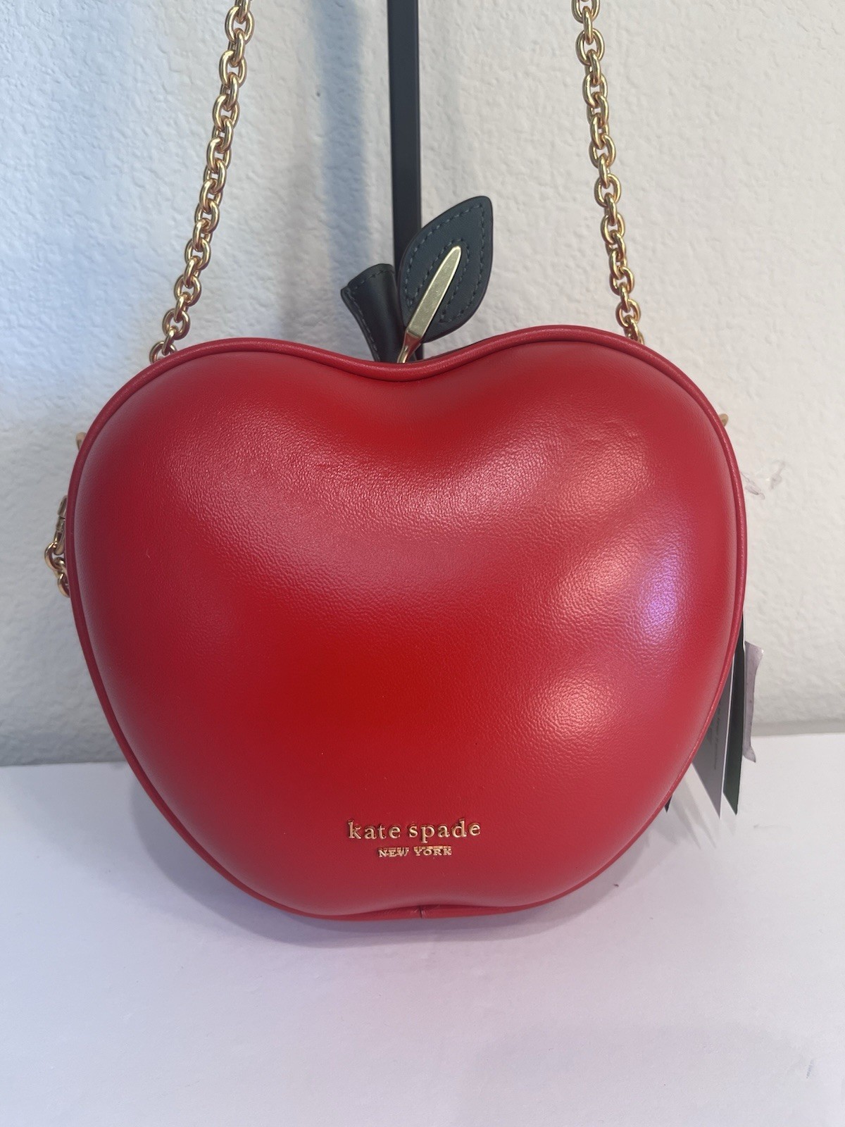 NWT Kate Spade KC912 Big Apple Crystal Embellished Red Leather Crossbody Bag