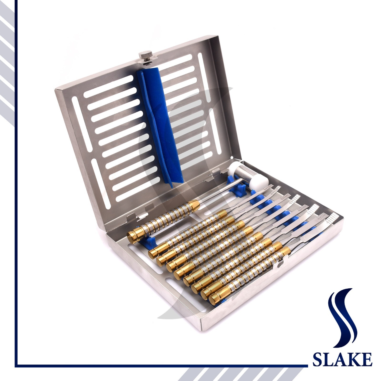 9 Pcs Dental Chisels Straight-Curved Surgical Ridge Bone Splitting Extraction