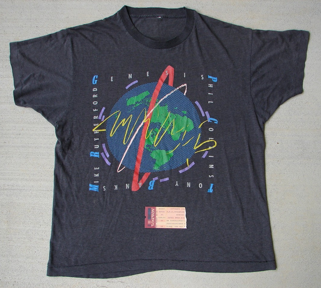 VTG Genesis Collins Rutherford Banks Tour 1987 Original T Shirt & Ticket 5-29-87