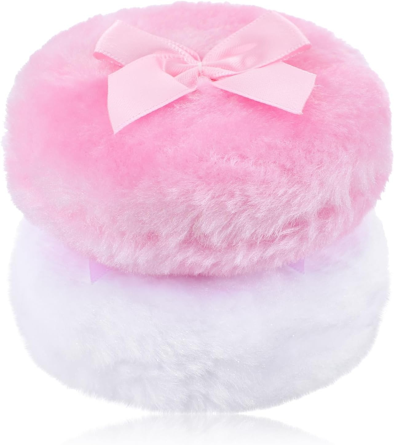 2Pcs Large Fluffy Powder Puff, 3.5 Inch Soft Body Powder Puff Washable Reusable