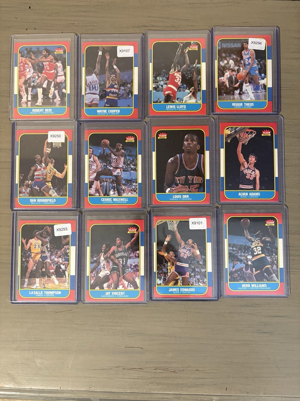 (12) 1986-87 Fleer Basketball  Excellent To Near Mint.